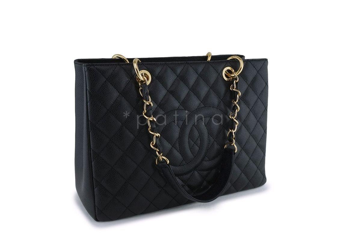 Chanel Black Caviar Grand Shopper Tote GST Bag GHW