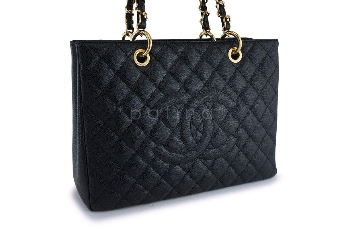 Chanel Black Caviar Grand Shopper Tote GST Bag GHW