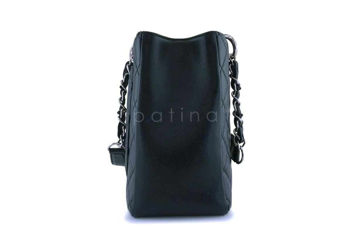 Chanel Black Caviar Grand Shopper Tote GST Bag SHW