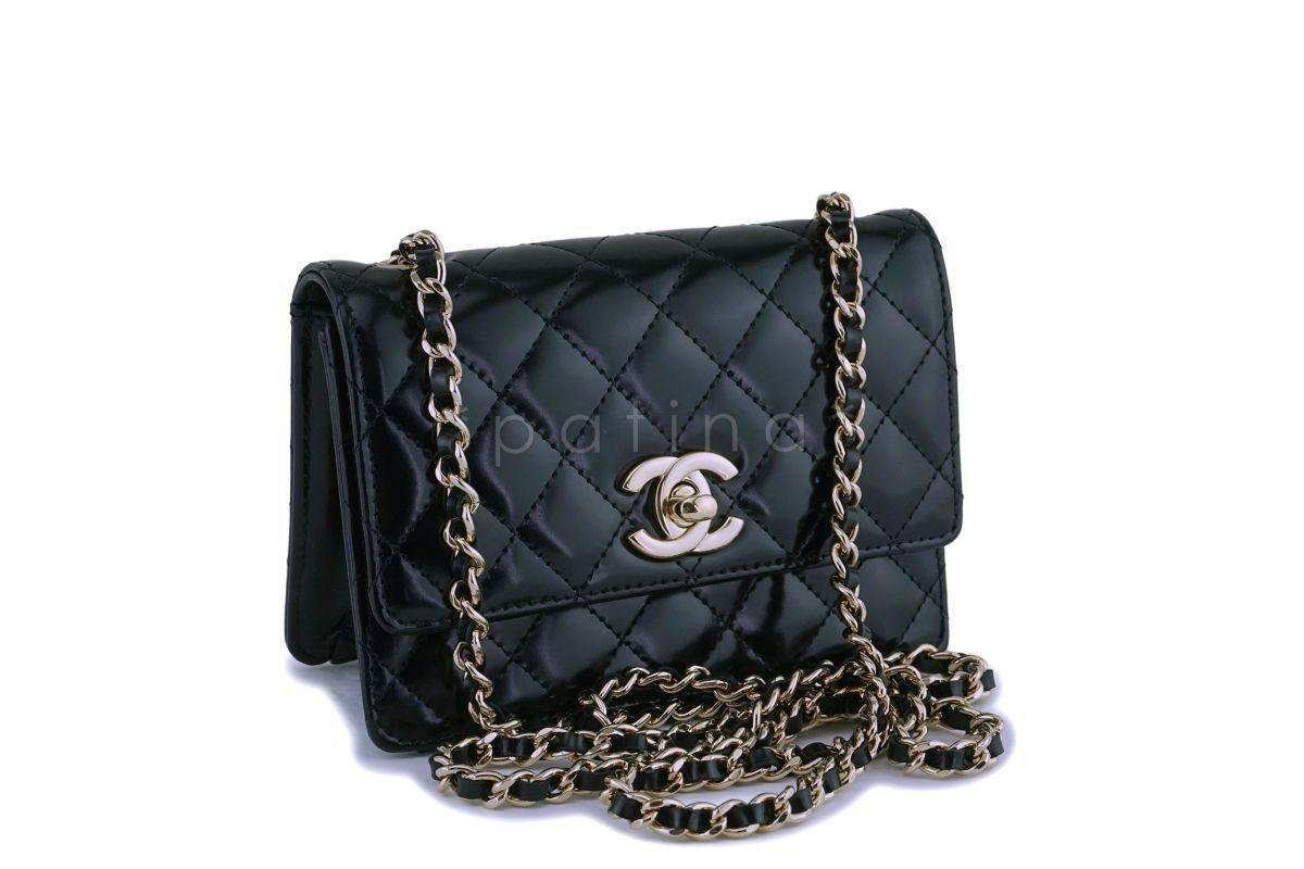 Chanel Glazed Calfskin Ultra Mini Crossbody Classic Flap Bag GHW