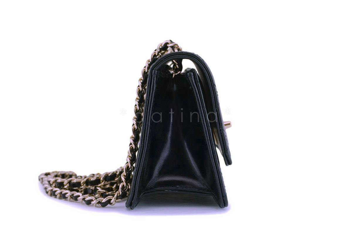 Chanel Glazed Calfskin Ultra Mini Crossbody Classic Flap Bag GHW