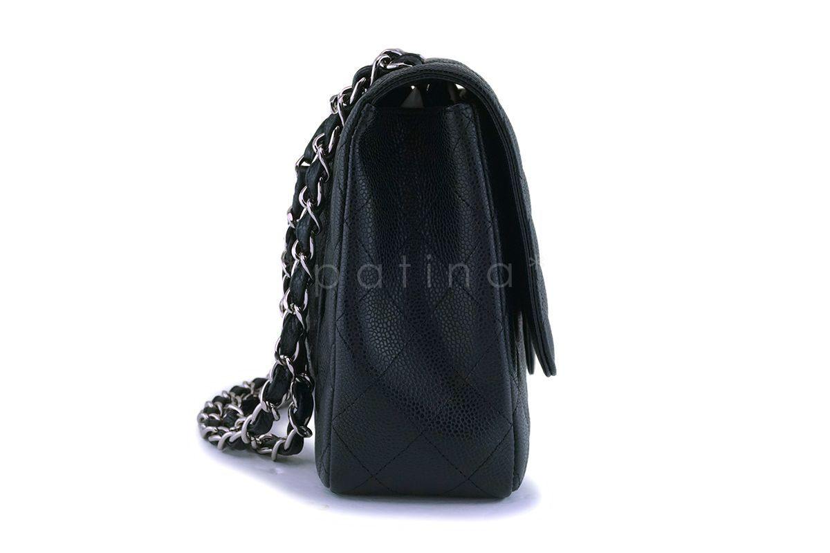 Chanel Black Caviar Jumbo Classic Flap Bag SHW