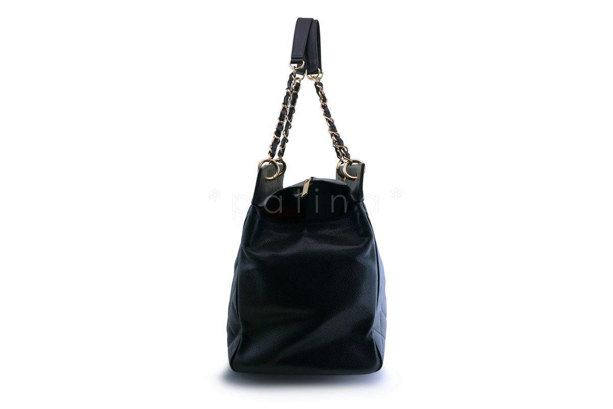Chanel Vintage Black Caviar Weekender XXL GST Travel Tote Bag