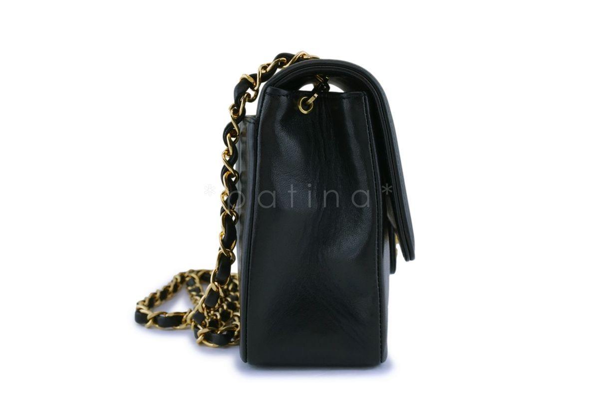 Chanel Vintage Black Lambskin Medium Mademoiselle Classic Flap Bag 24k GHW