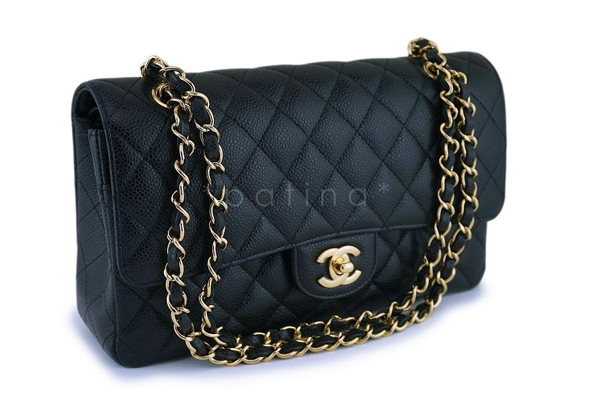 Chanel Black Caviar Medium Classic Double Flap Bag GHW