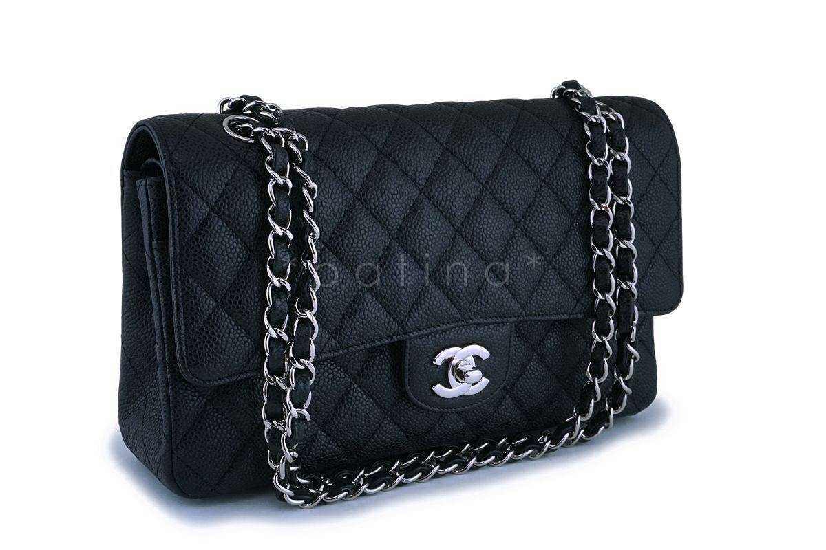 Chanel Black Caviar Medium Classic Double Flap Bag SHW