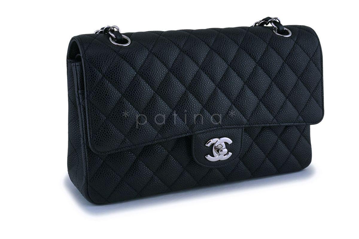 Chanel Black Caviar Medium Classic Double Flap Bag SHW