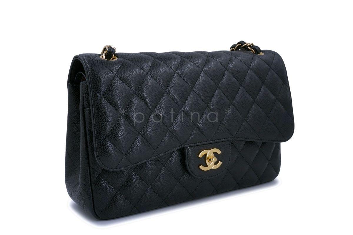 Chanel Black Caviar Jumbo Classic Double Flap Bag GHW