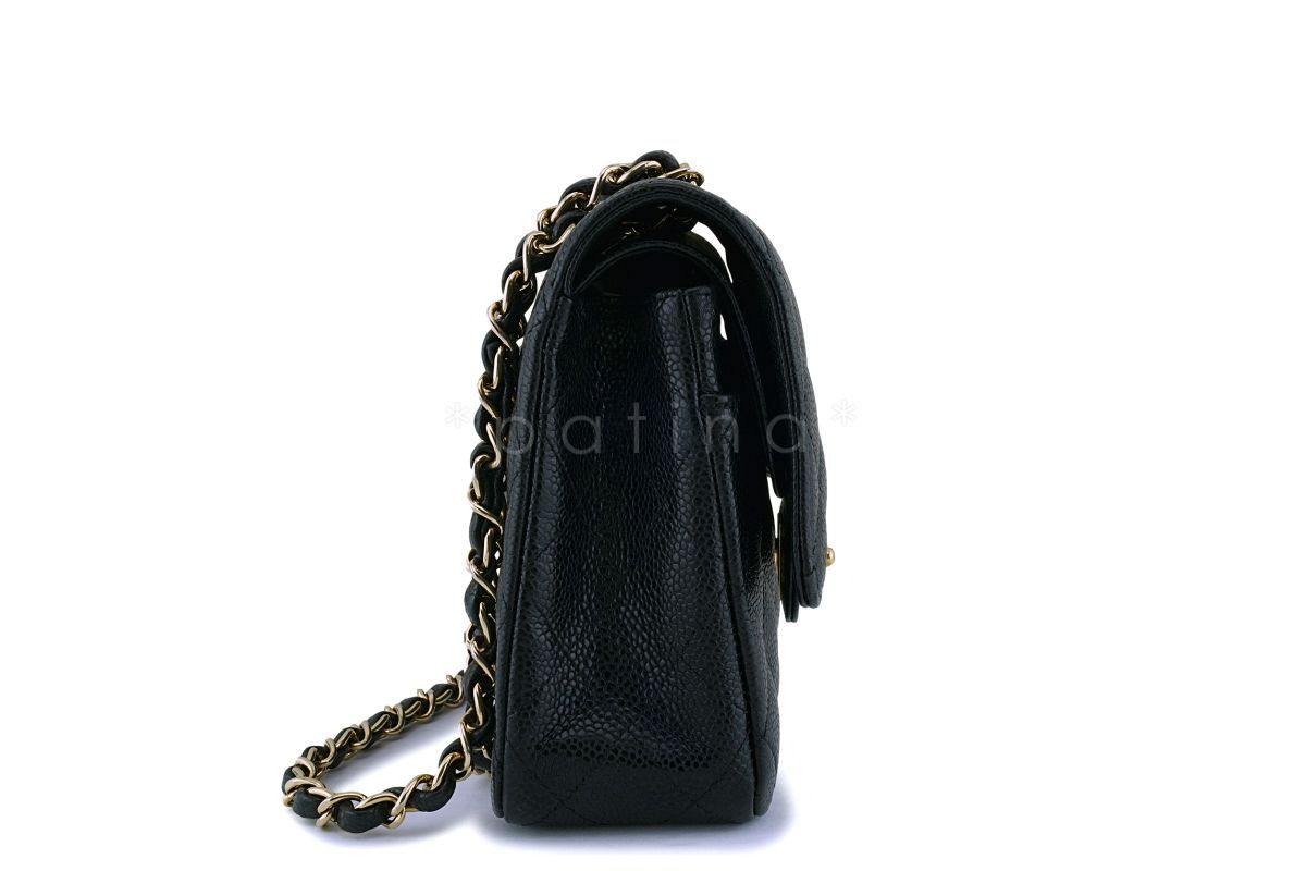 Chanel Black Caviar Medium Classic Double Flap Bag 24k GHW