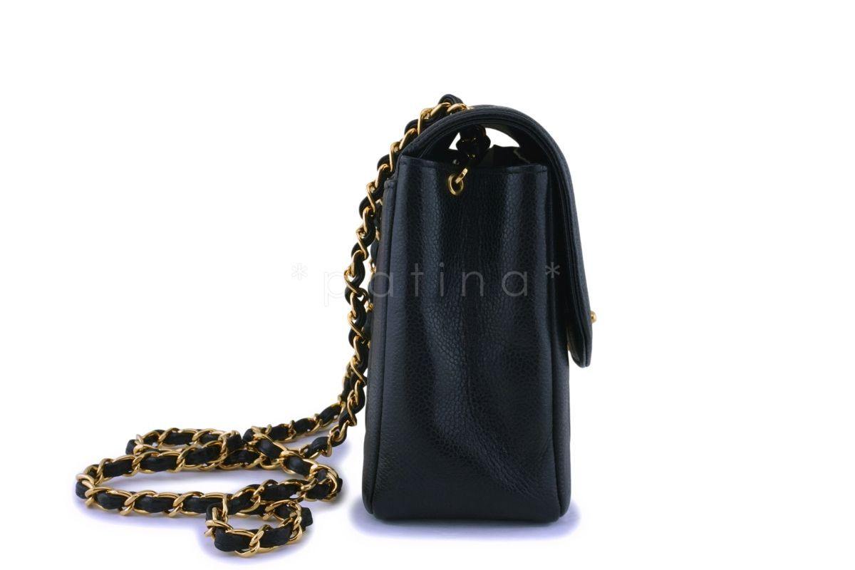 Chanel Vintage Black Caviar Classic Diana Flap Bag 24k GHW