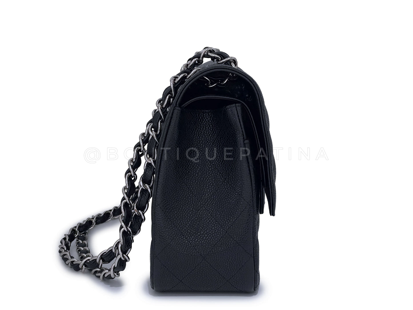 Chanel Black Caviar Jumbo Classic Double Flap Bag SHW