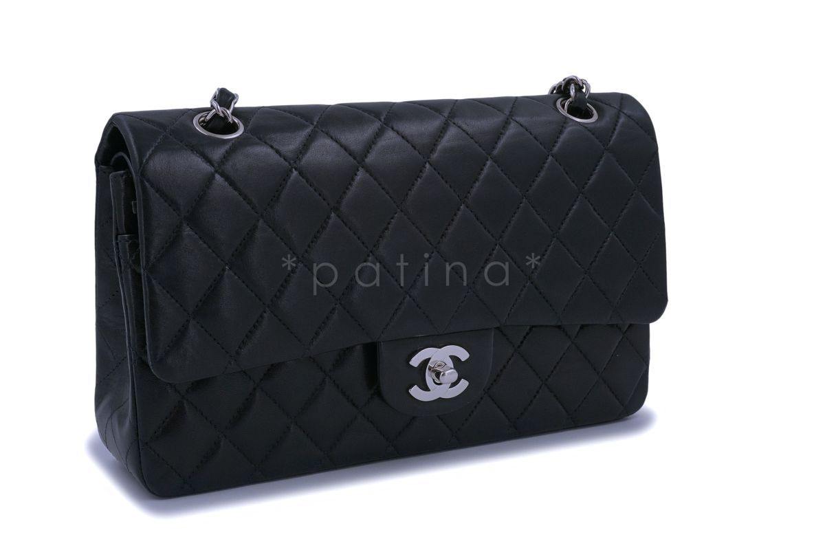 Chanel Black Lambskin Medium Classic Double Flap Bag SHW