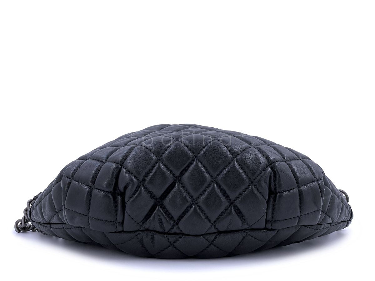 Chanel Black Classic Banane Fanny Pack Bag Lambskin RHW ADP