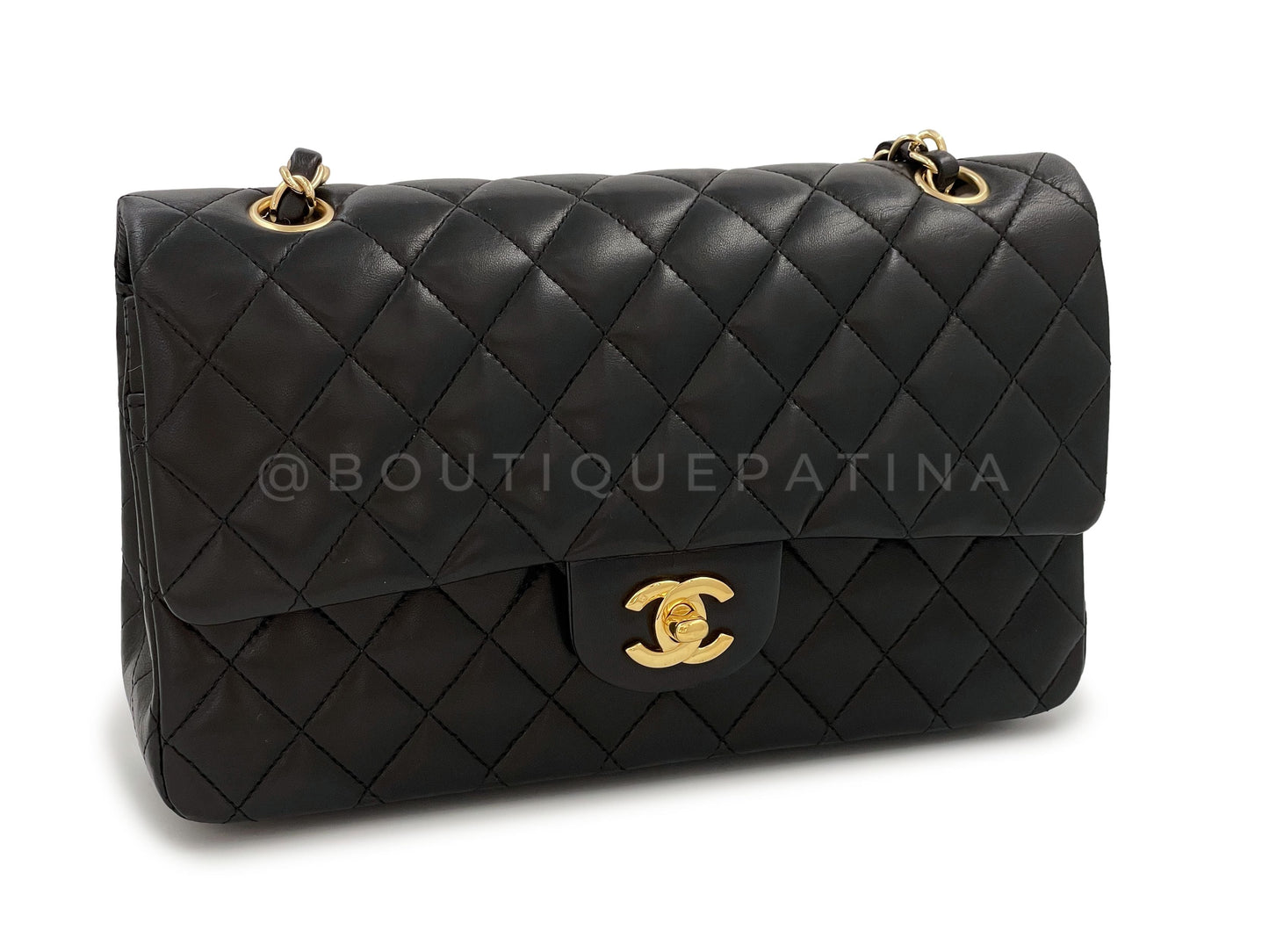 Pristine Chanel 2009 Vintage Black Medium Classic Double Flap Bag 24k GHW Lambskin