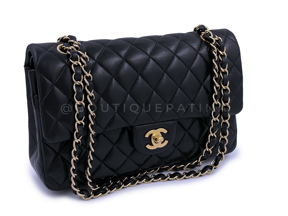 Chanel Black Lambskin Medium Classic Double Flap Bag GHW