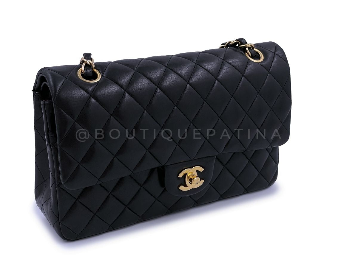 Chanel Black Lambskin Medium Classic Double Flap Bag GHW