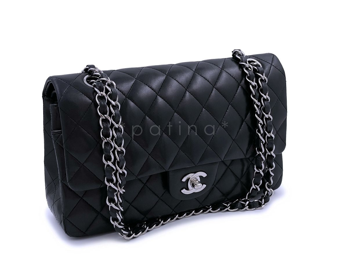 Chanel Black Lambskin Medium Classic Double Flap Bag SHW