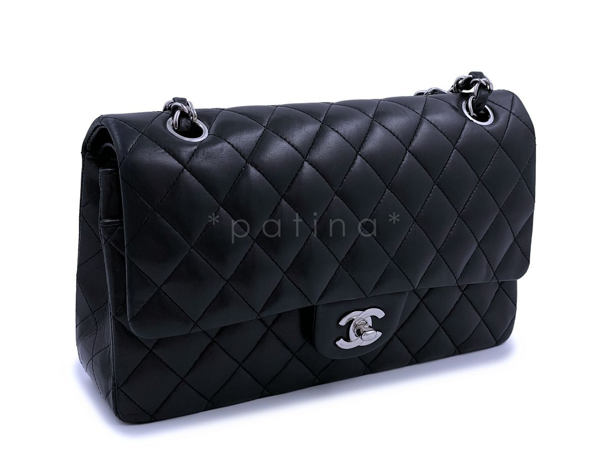 Chanel Black Lambskin Medium Classic Double Flap Bag SHW