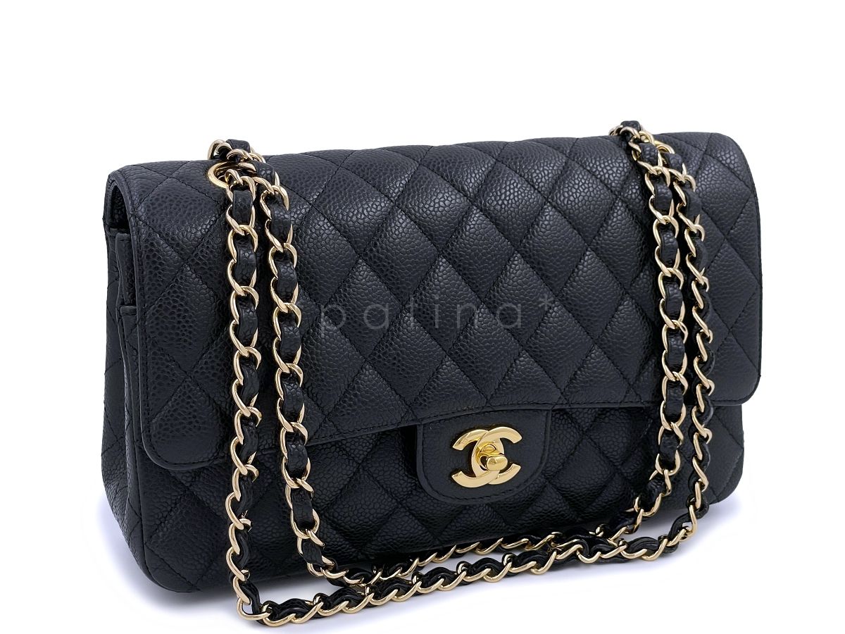 Chanel Vintage Black Caviar Medium Classic Double Flap Bag 24k GHW