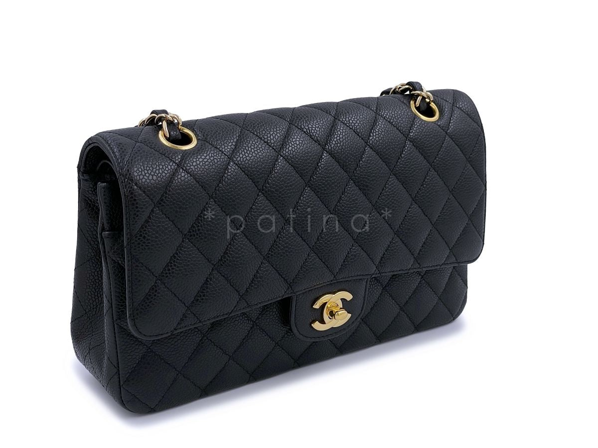 Chanel Vintage Black Caviar Medium Classic Double Flap Bag 24k GHW