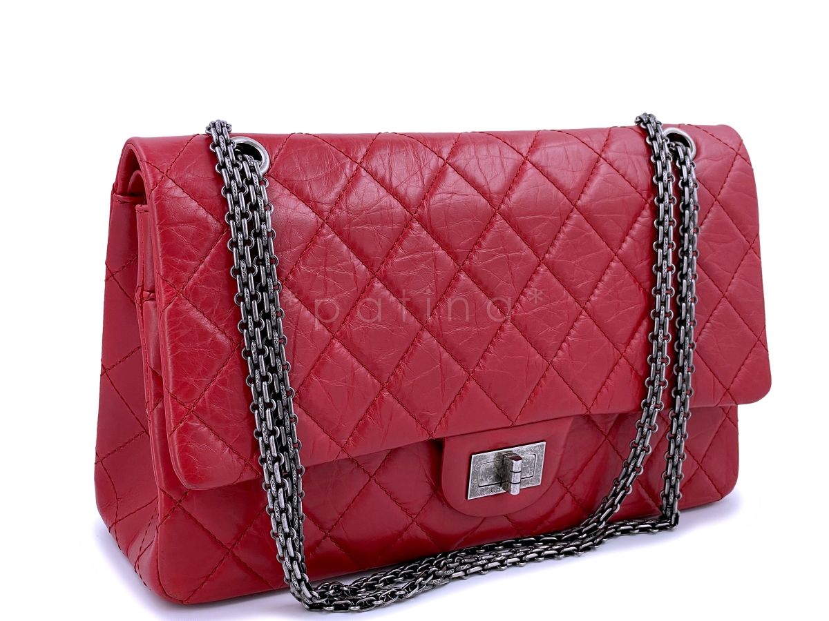 Chanel Red Reissue Classic Double Flap Bag 227 Large Jumbo 2.55 RHW