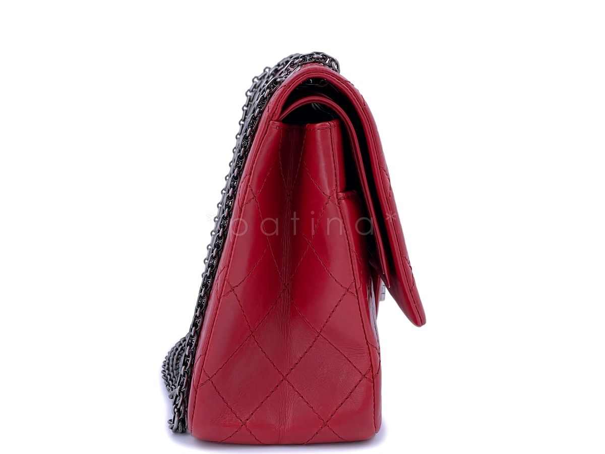 Chanel Red Reissue Classic Double Flap Bag 227 Large Jumbo 2.55 RHW