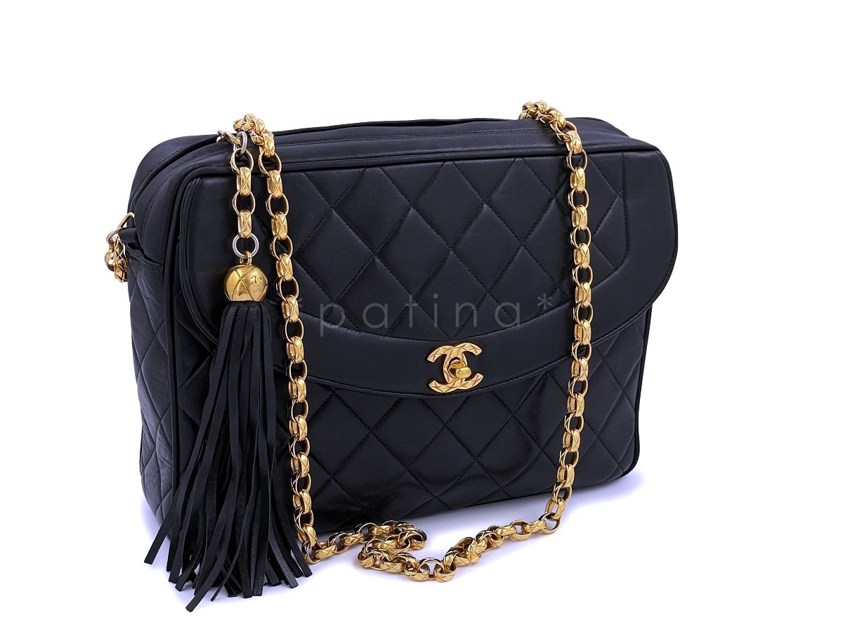 Chanel 1994 Vintage Black Flap Camera Case Bag 24k GHW