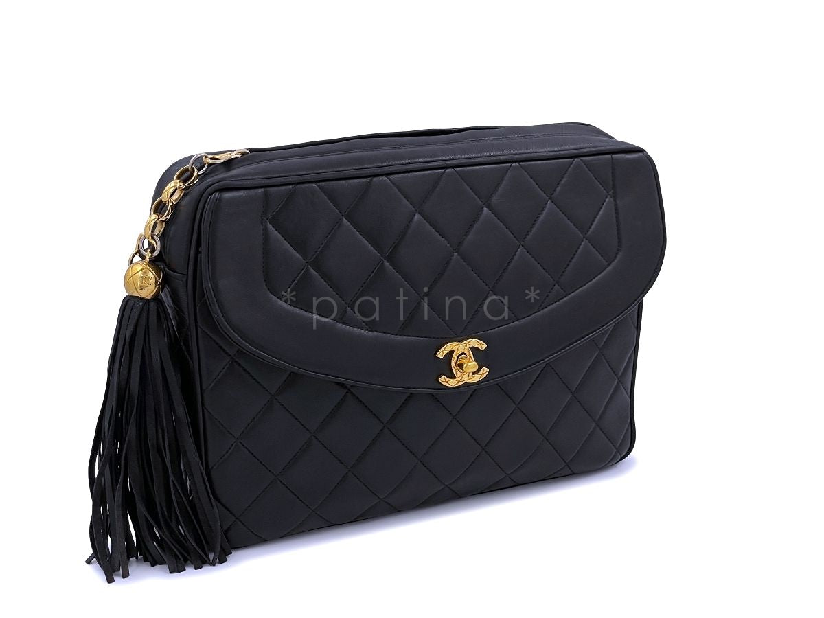 Chanel 1994 Vintage Black Flap Camera Case Bag 24k GHW