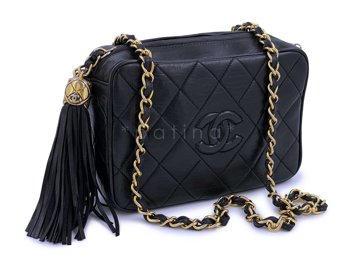 Chanel Vintage Mini Small Classic Logo Camera Case Bag 24k GHW