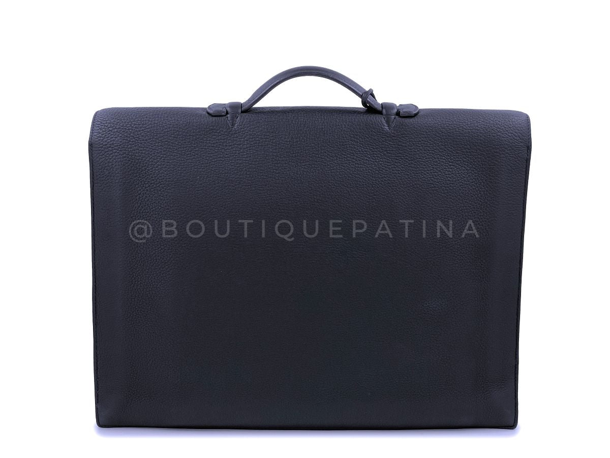 Hermes Sac a Depeches 41cm Briefcase Bag Black Clemence PHW Depeche