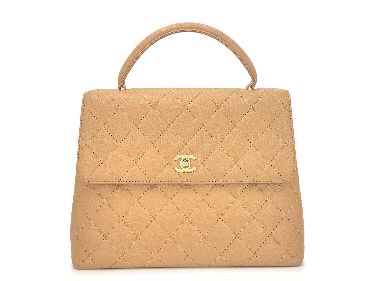 Chanel Vintage Beige Classic Kelly Bag 24k GHW
