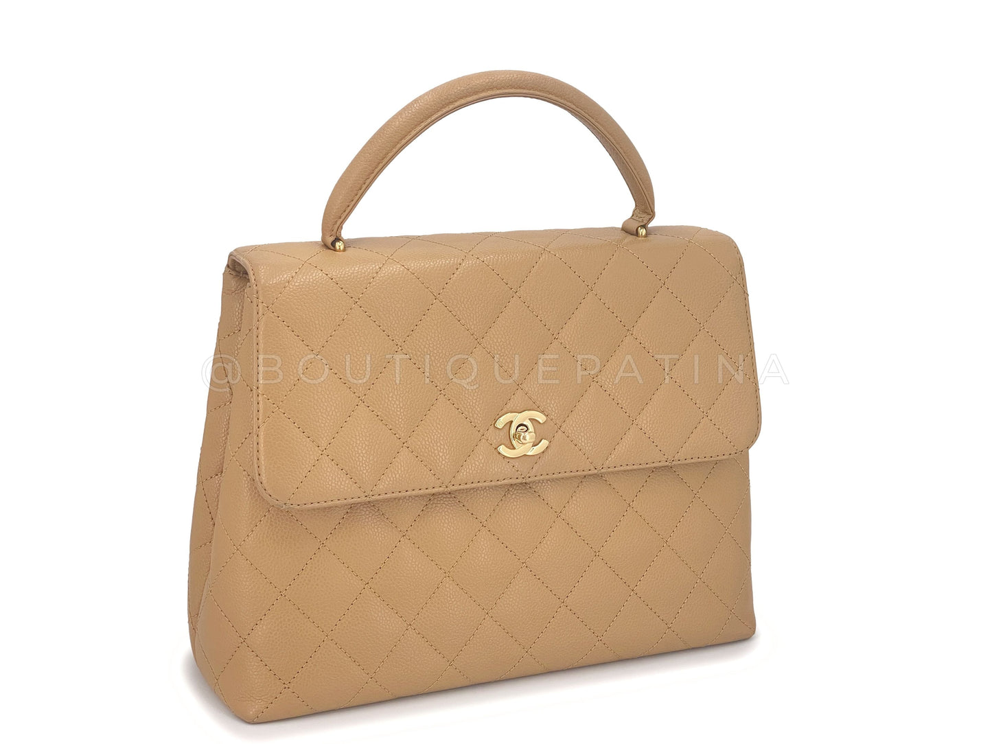 Chanel Vintage Beige Classic Kelly Bag 24k GHW