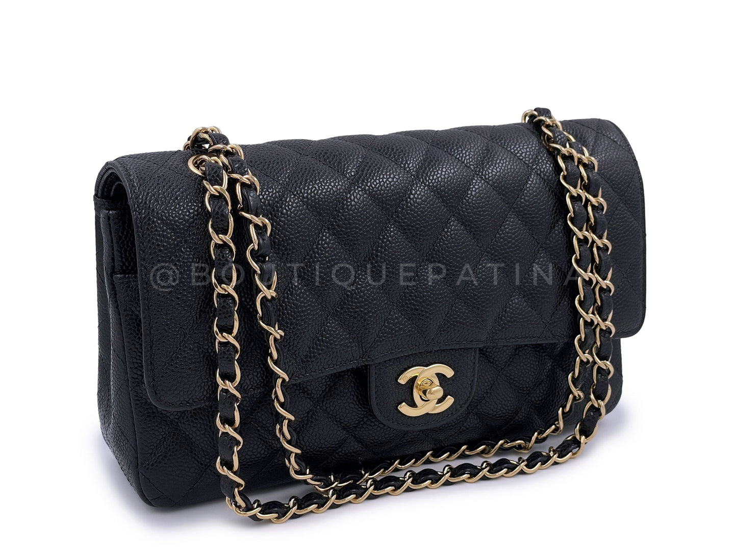 Pristine 2004 Chanel Black Caviar Medium Classic Double Flap Bag 24k GHW