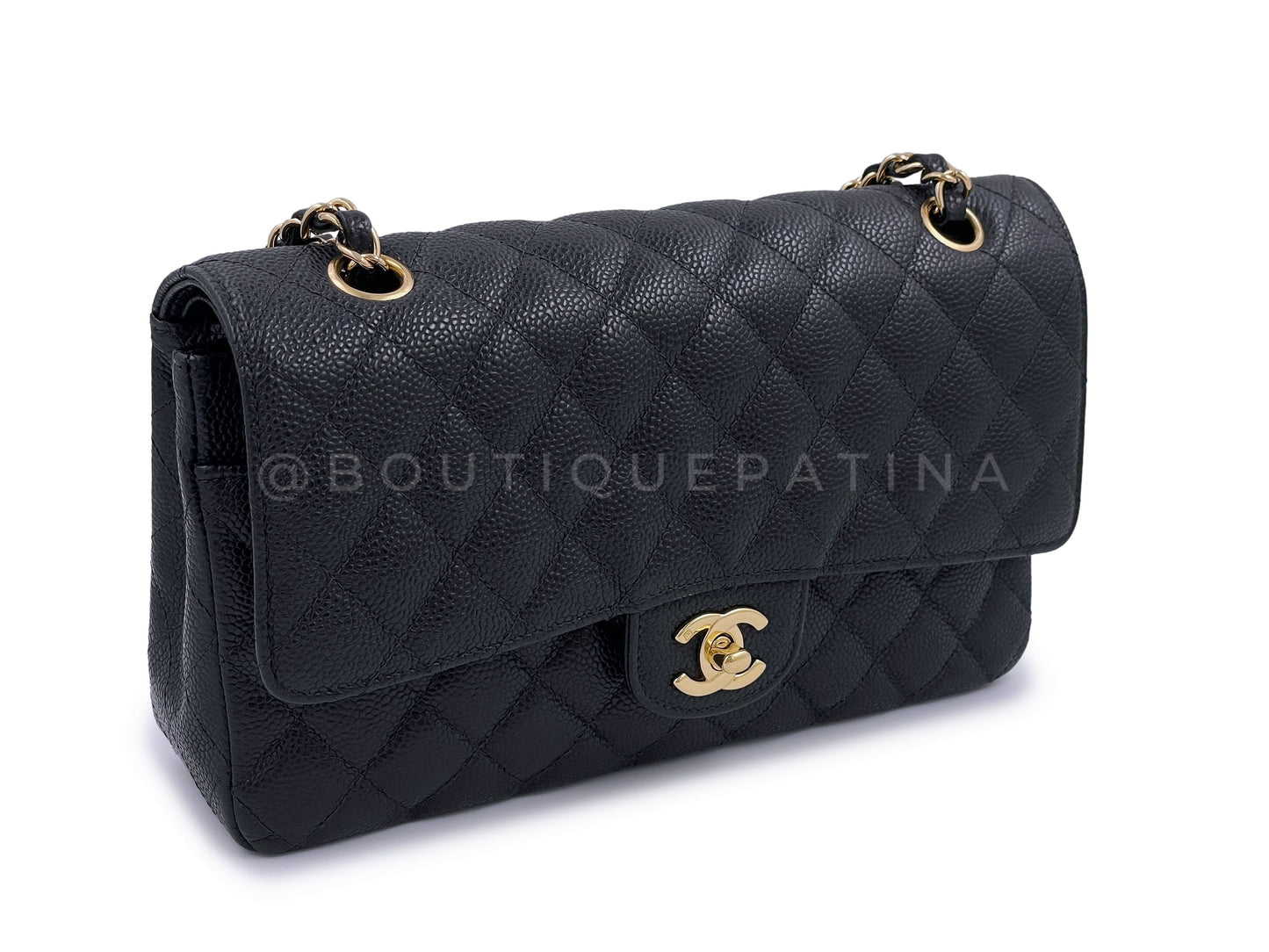 Pristine 2004 Chanel Black Caviar Medium Classic Double Flap Bag 24k GHW
