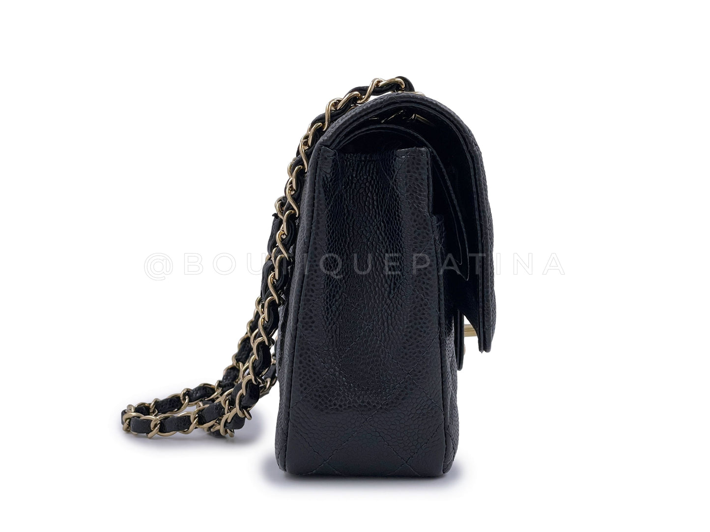 Pristine 2004 Chanel Black Caviar Medium Classic Double Flap Bag 24k GHW