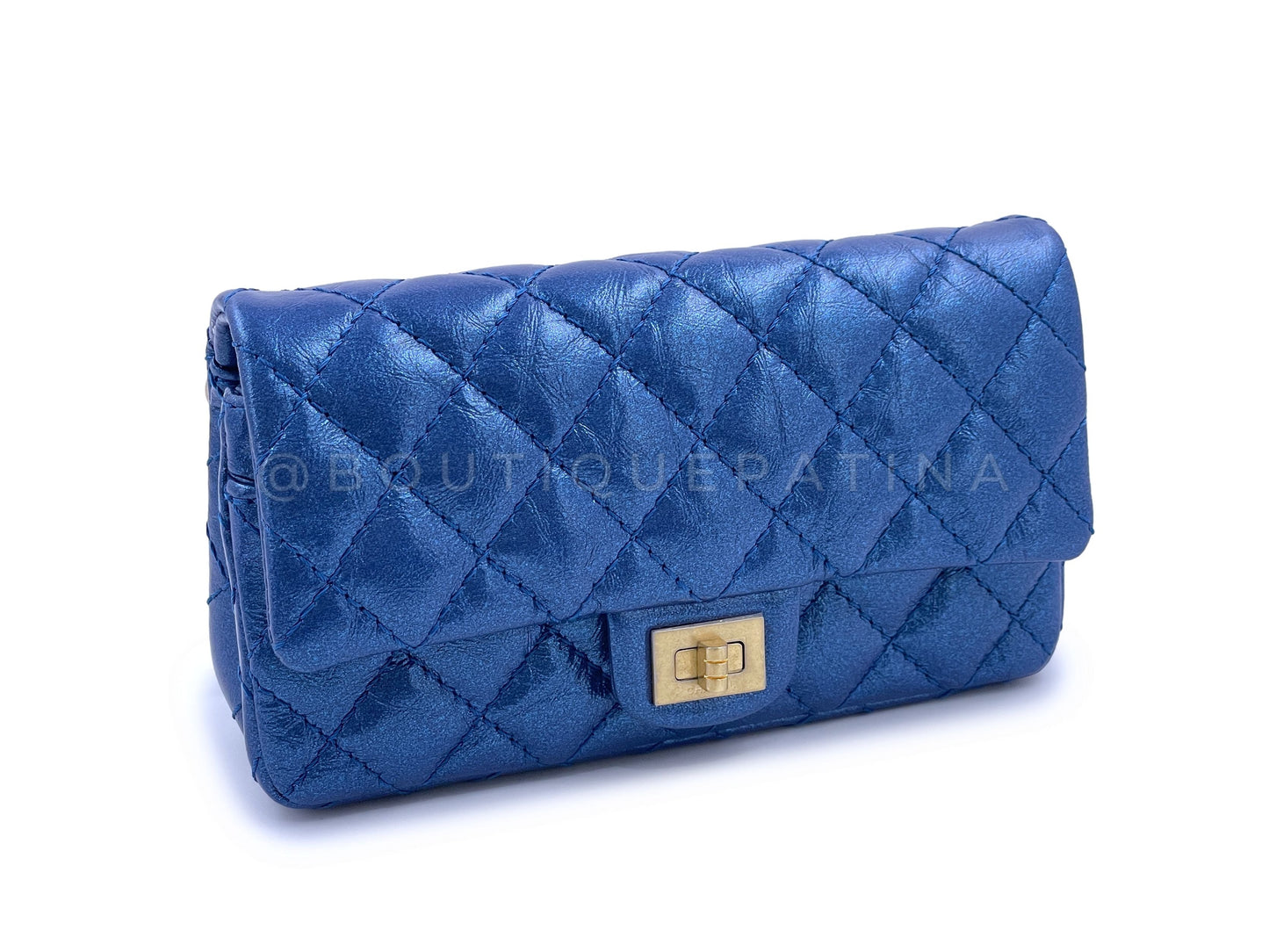 Chanel Fanny Pack 19A Reissue Waist Bag Iridescent Sapphire Blue NIB