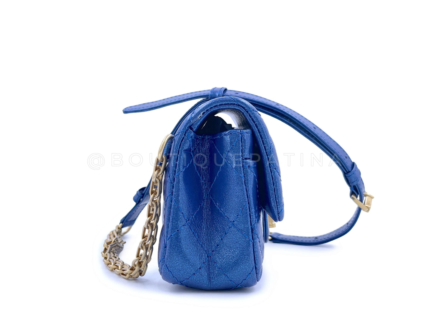 Chanel Fanny Pack 19A Reissue Waist Bag Iridescent Sapphire Blue NIB