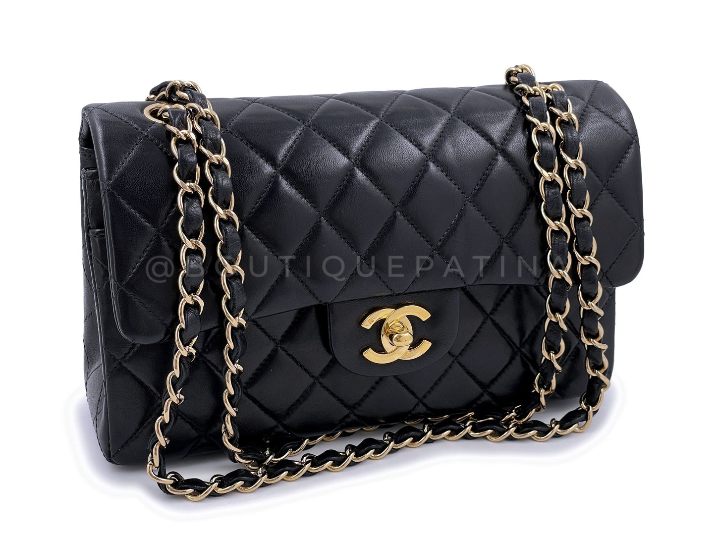 Chanel Vintage Black Small Classic Double Flap Bag 24k GHW Lambskin