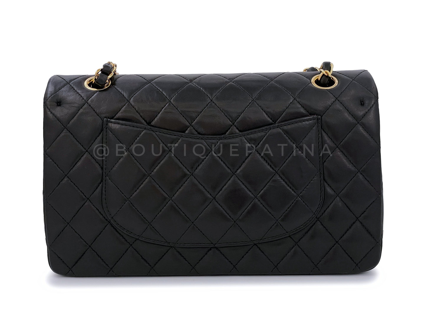 Chanel 2003 Vintage Black Lambskin Medium Classic Double Flap Bag 24k GHW