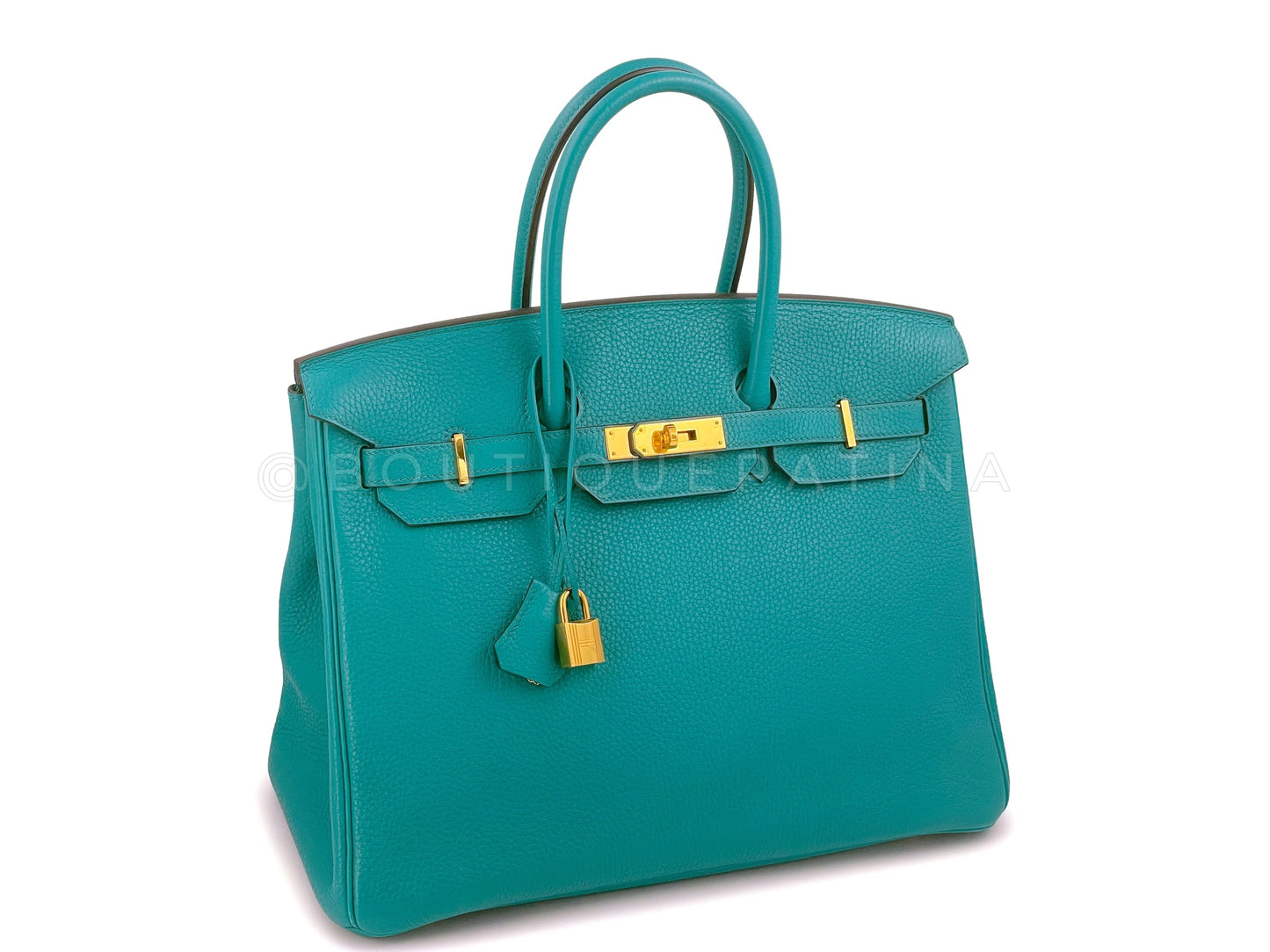 Hermes Birkin 35 Bleu Paon Togo Calfskin Blue-Green Tote Bag 24k GHW