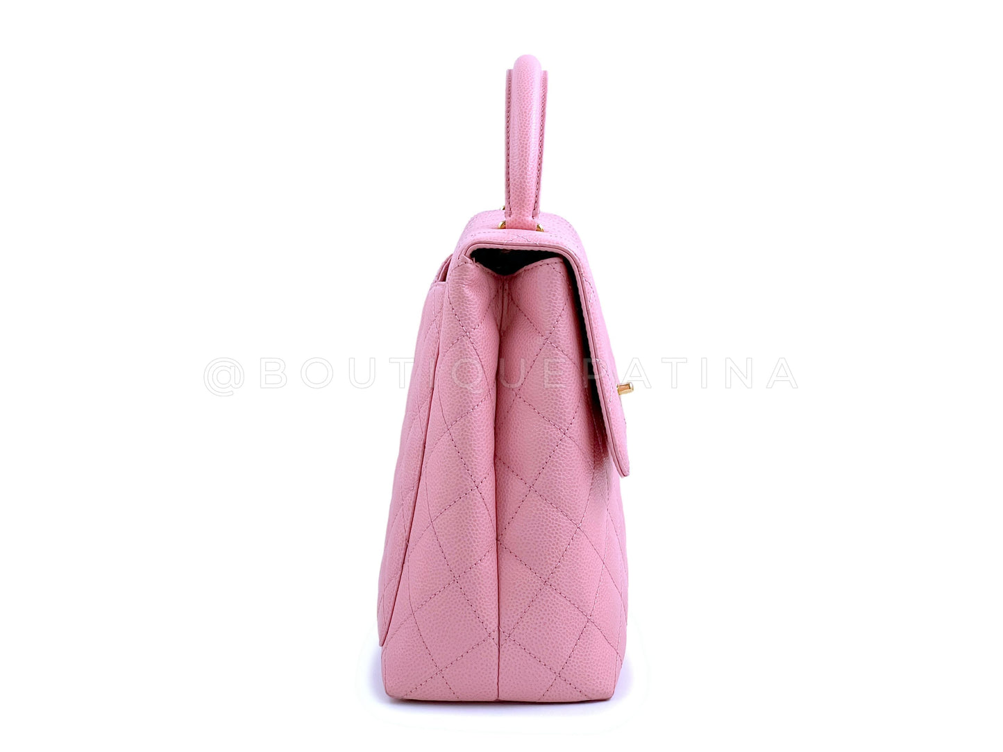 Rare Chanel 2004 Vintage Pink Caviar Kelly Flap Bag 24k GHW