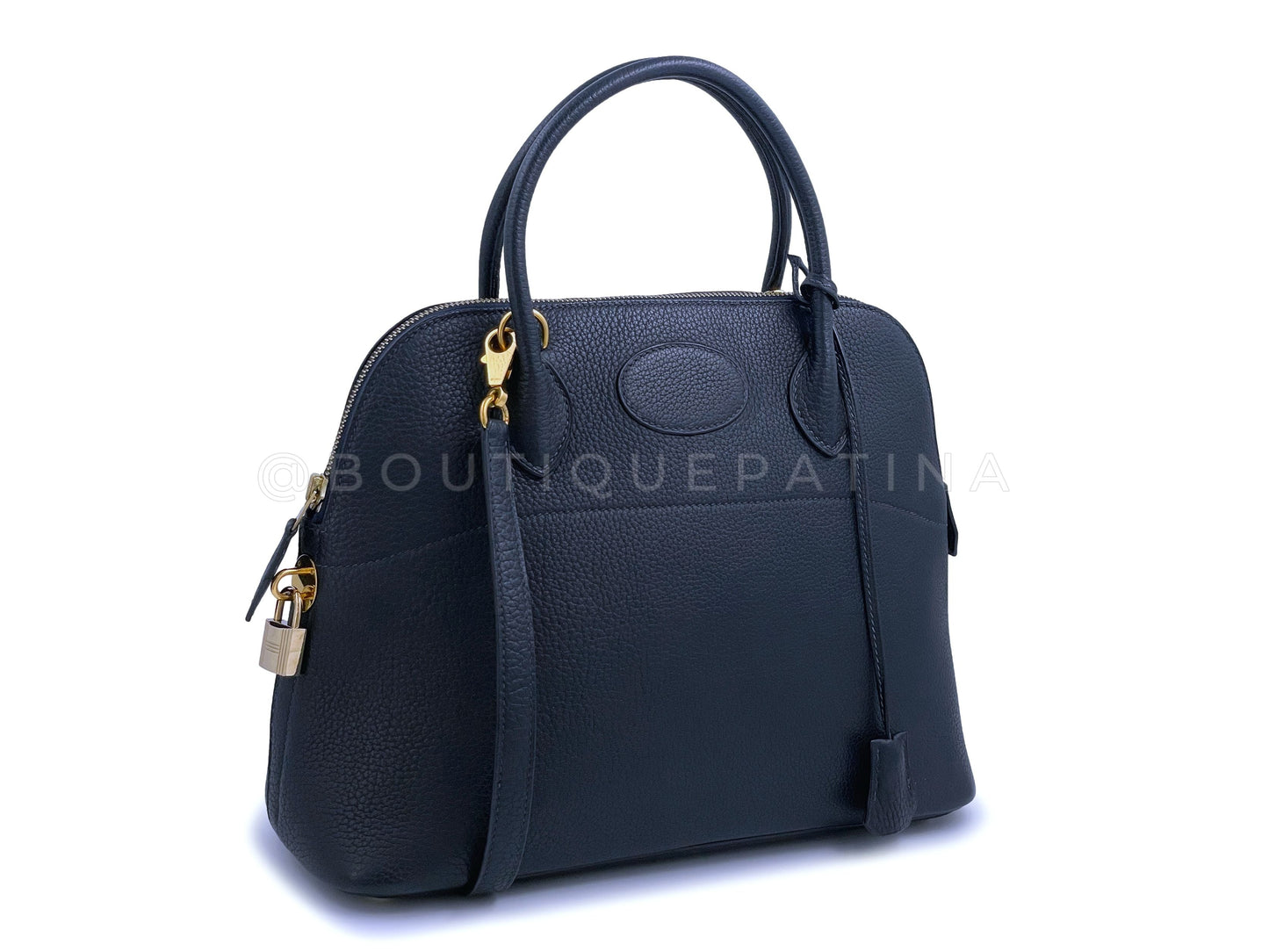 Hermes Bolide 31 Bag Shoulder Tote Indigo Blue Fjord GHW