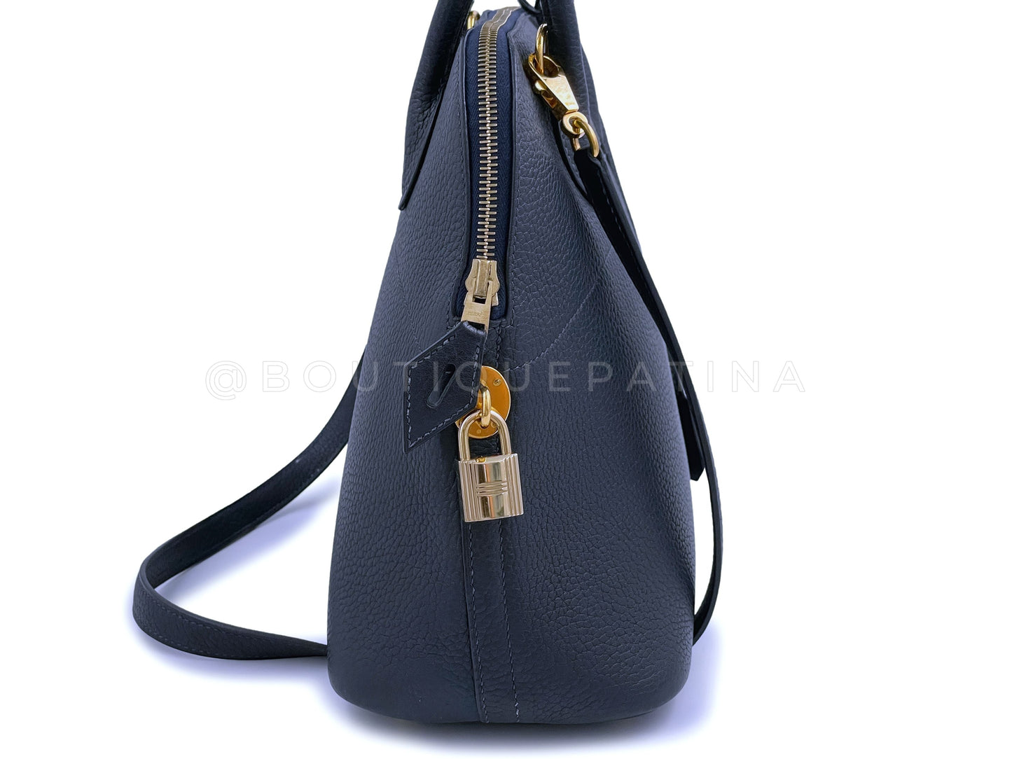 Hermes Bolide 31 Bag Shoulder Tote Indigo Blue Fjord GHW