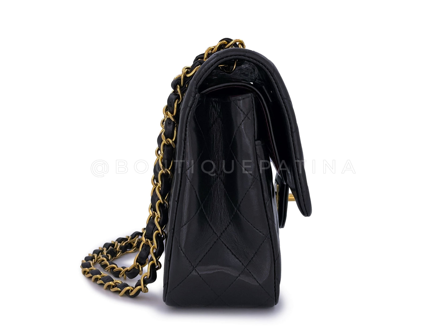 Chanel 1994 Vintage Black Medium Classic Double Flap Bag 24k GHW Lambskin