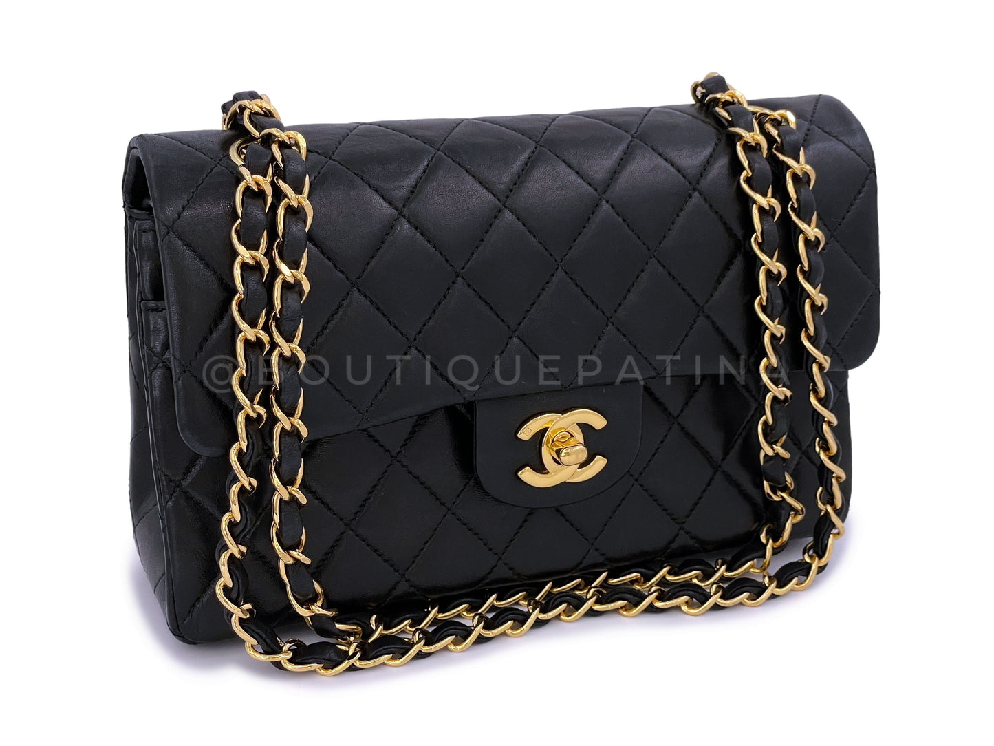 Chanel 1998 Vintage Black Small Classic Double Flap Bag 24k GHW