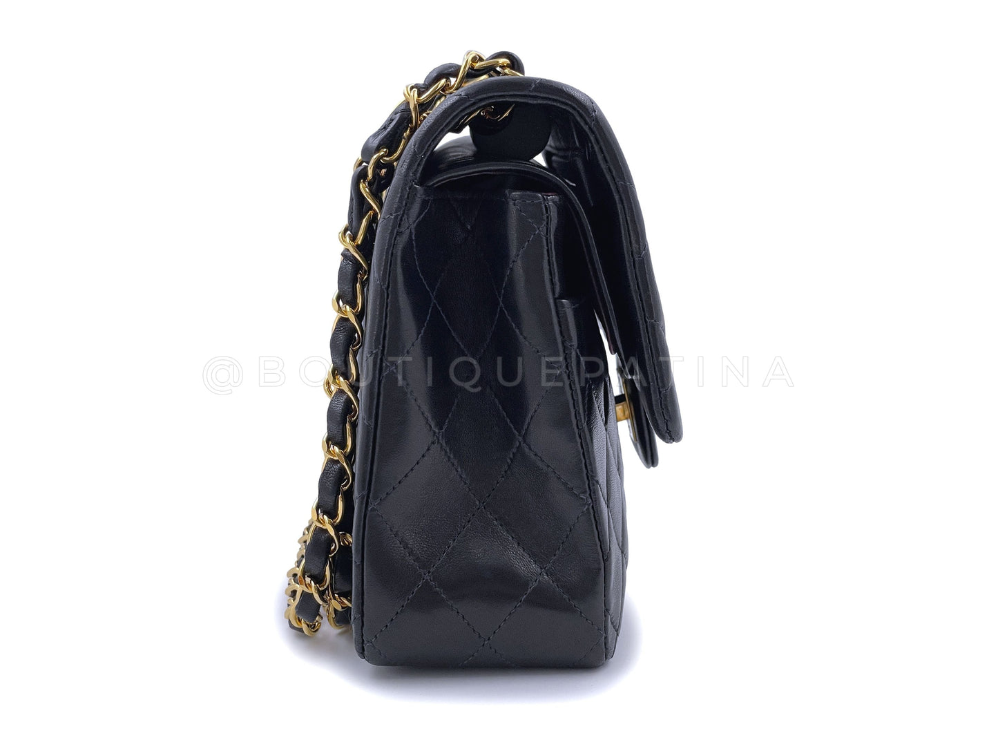 Chanel 1996 Vintage Black Medium Classic Double Flap Bag 24k GHW
