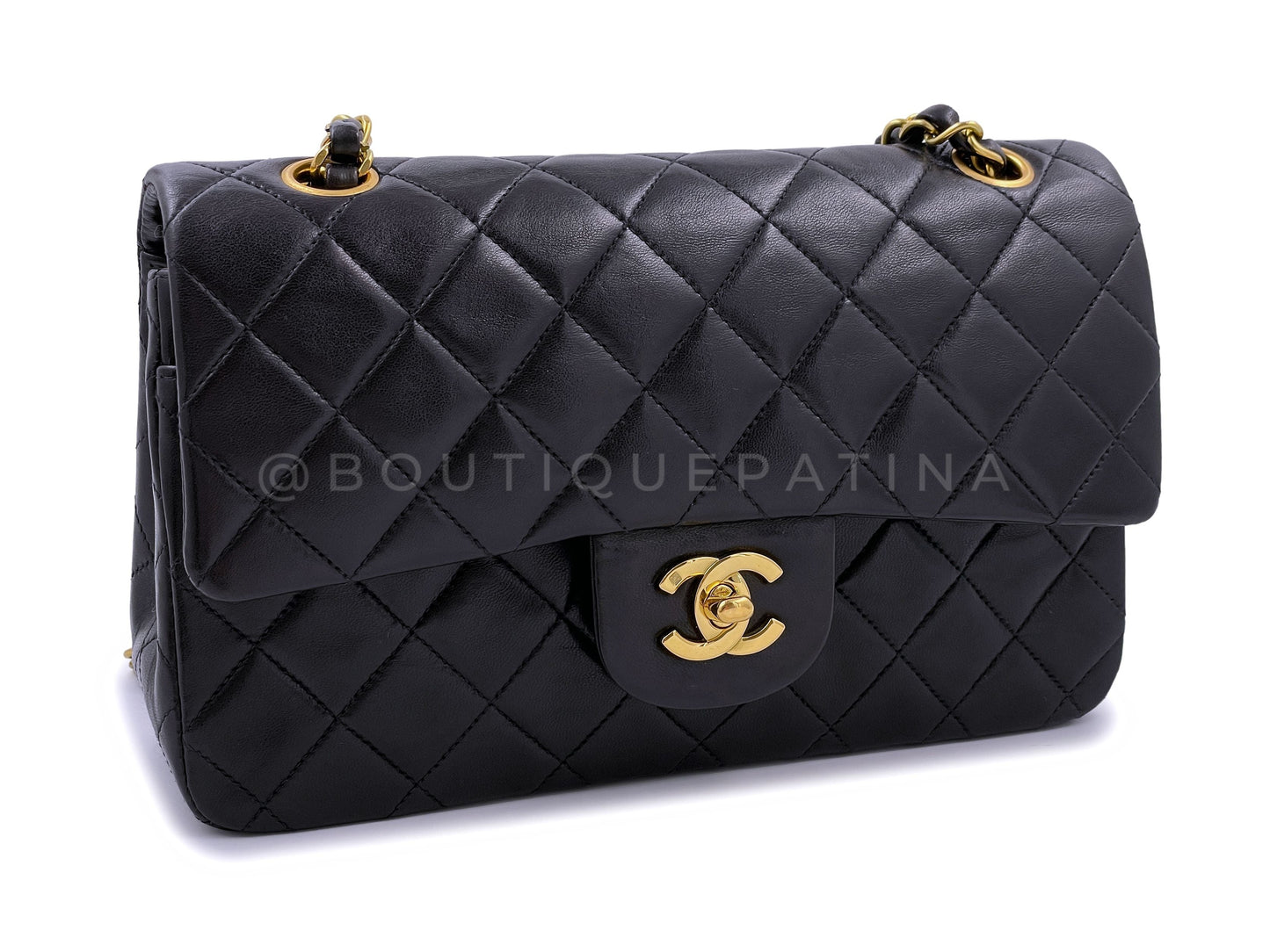 Chanel 1994 Vintage Black Small Classic Double Flap Bag 24k GHW