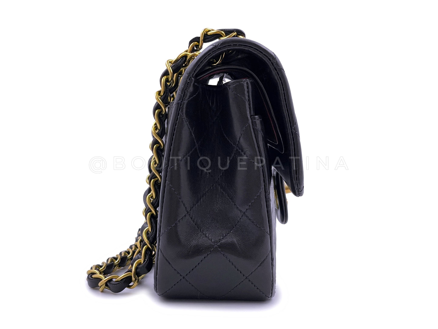 Chanel 1994 Vintage Black Small Classic Double Flap Bag 24k GHW