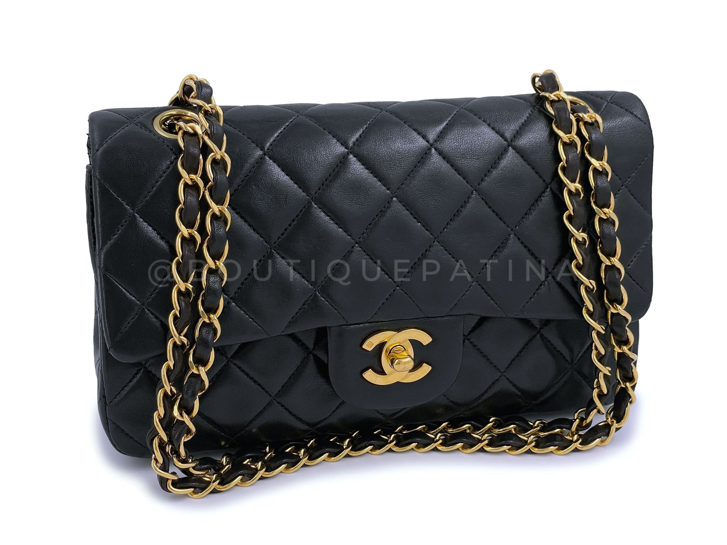 Chanel Vintage 1996 Black Small Classic Double Flap Bag 24k GHW