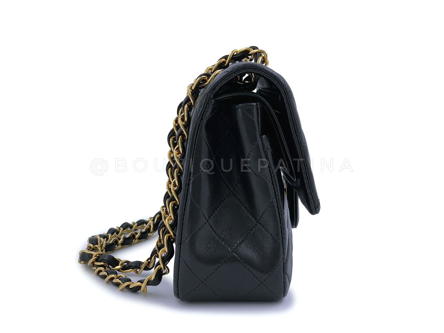 Chanel Vintage 1996 Black Small Classic Double Flap Bag 24k GHW